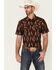Image #1 - Cody James Men's Treaty Southwestern Print Short Sleeve Snap Western Shirt, Burgundy, hi-res