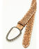 Image #2 - Shyanne Women's Whipstitch Stone Buckle Western Belt, Cream, hi-res