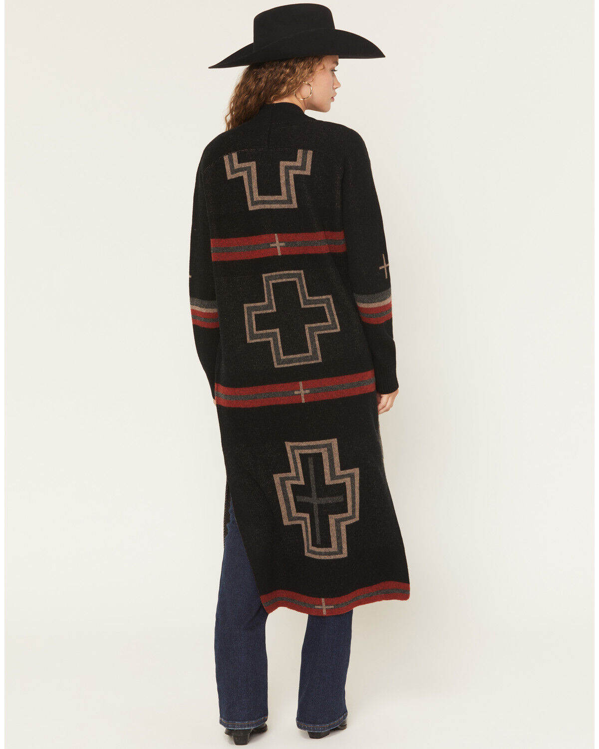 Image #4 - Pendleton Women's Southwestern Print Duster, Black, hi-res