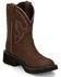 Image #1 - Justin Women's Gemma Western Boots - Round Toe, Distressed Brown, hi-res