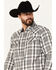 Image #2 - Moonshine Spirt Men's Gray Cloud Plaid Print Long Sleeve Snap Western Shirt, Grey, hi-res