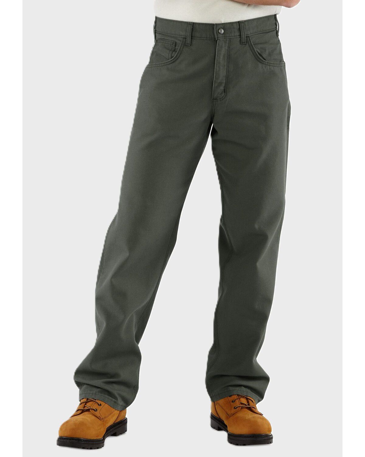 Image #1 - Carhartt Men's FR Midweight Canvas Loose Straight Utility Work Pants, Olive, hi-res