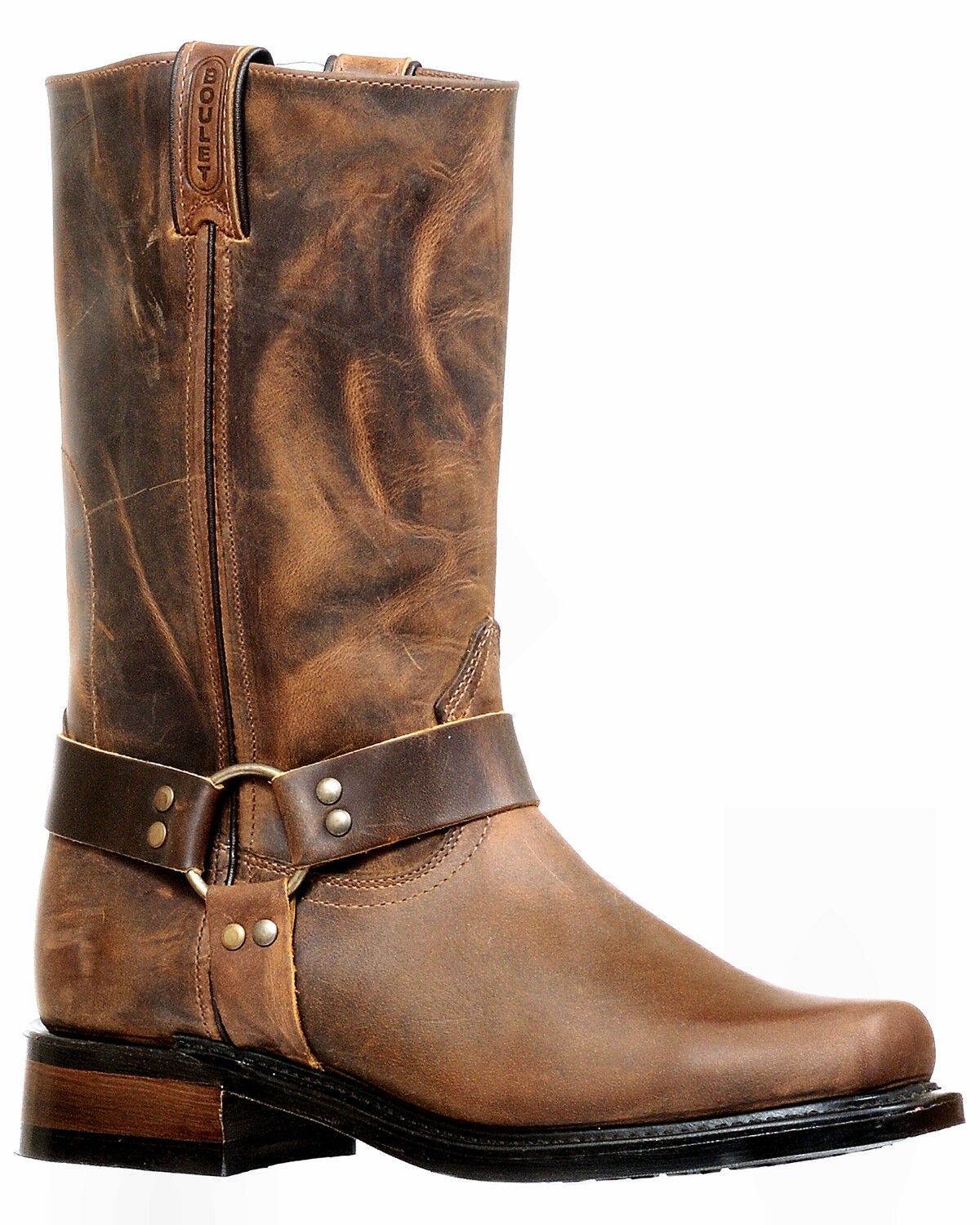 Image #1 - Boulet Men's Motorcycle Boots - Narrow Square Toe, Brown, hi-res