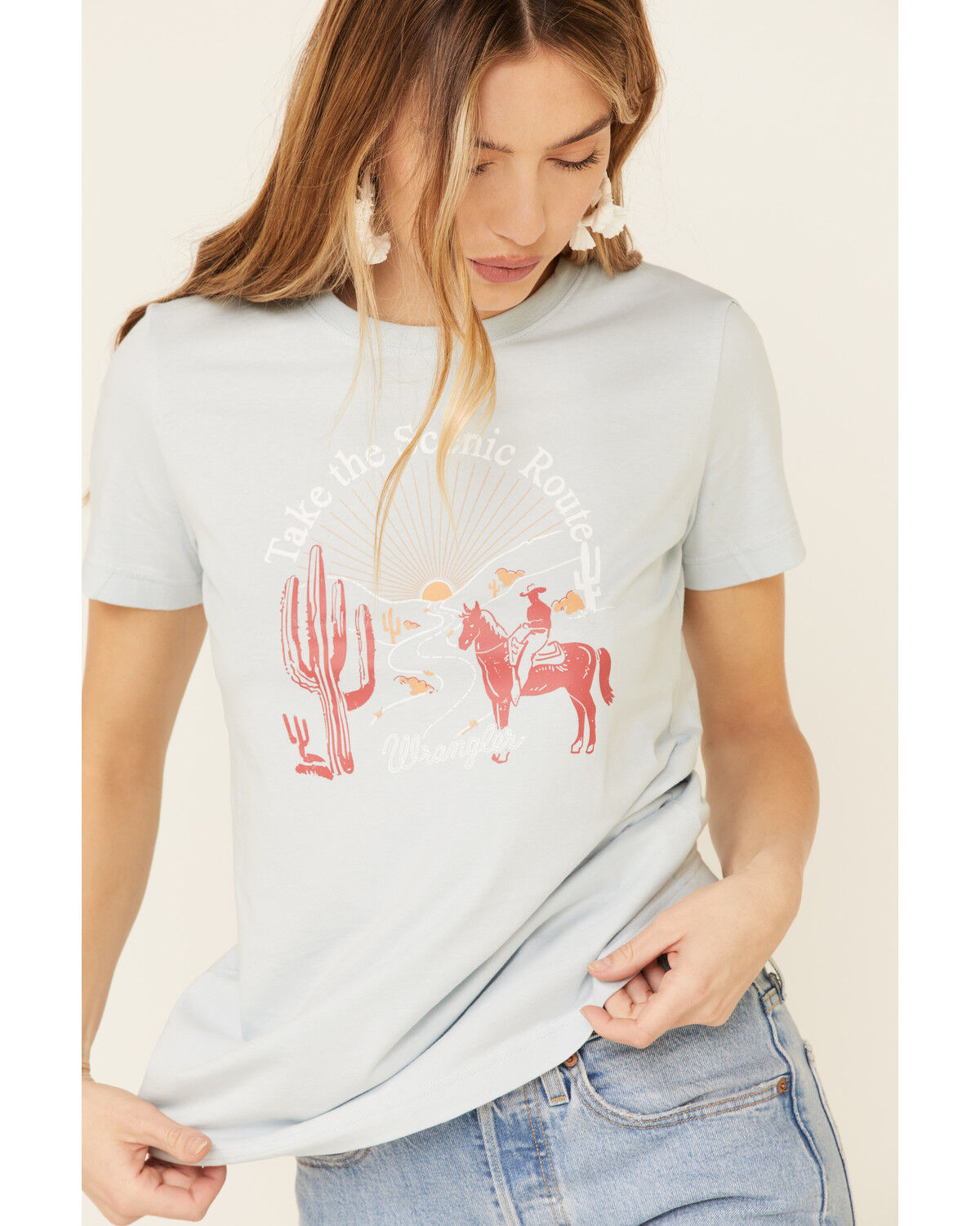 Image #4 - Wrangler Women's Take The Scenic Route Graphic Tee, Blue, hi-res