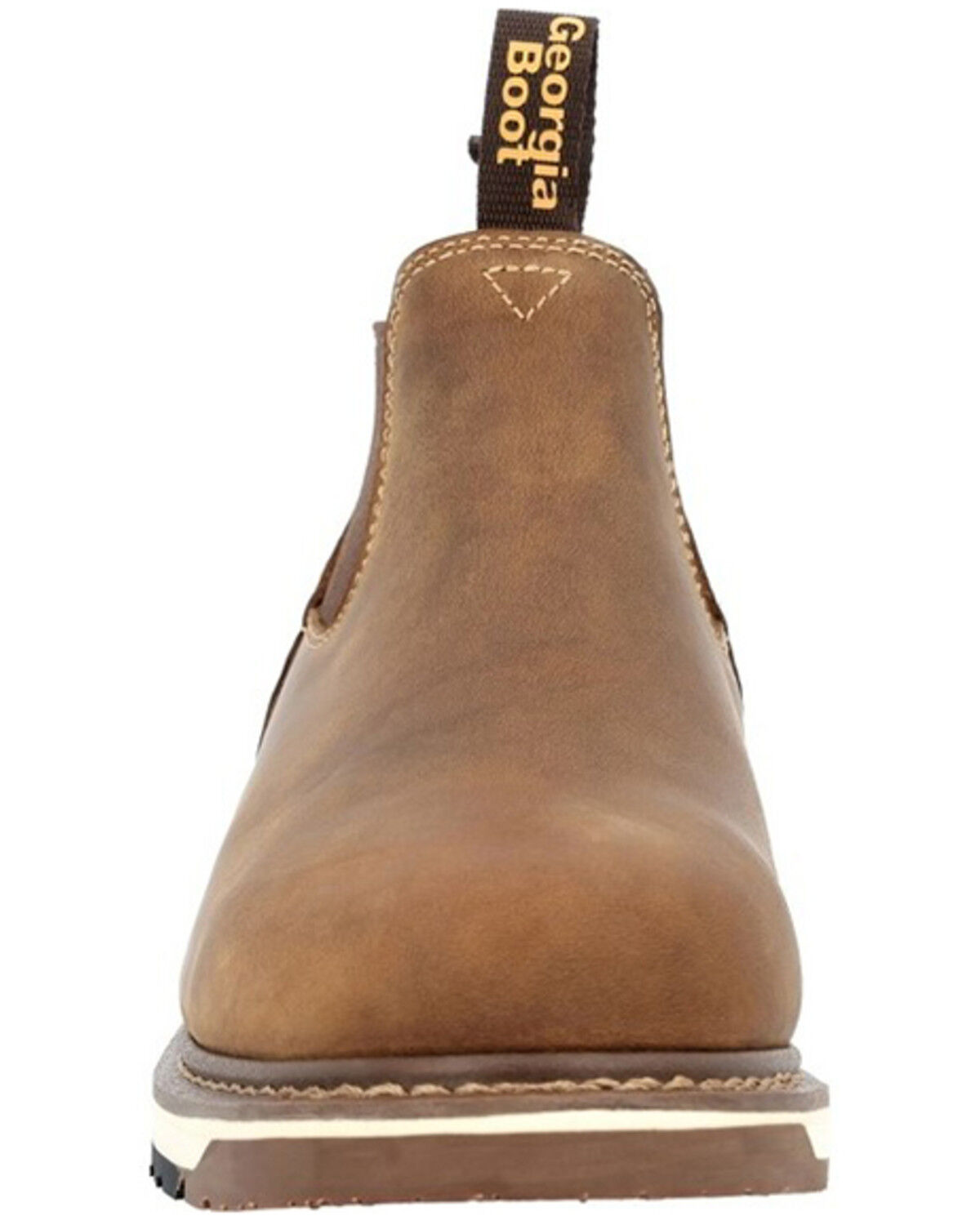 Image #4 - Georgia Boot Men's AMP LT Wedge Chelsea Romeo Work Boot - Round Toe, Brown, hi-res