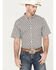 Image #1 - RANK 45® Men's West Trellis Geo Print Short Sleeve Button-Down Shirt, Brown, hi-res