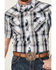 Image #3 - Cowboy Hardware Men's Hermosillo Gradient Plaid Print Short Sleeve Pearl Snap Western Shirt, Black, hi-res