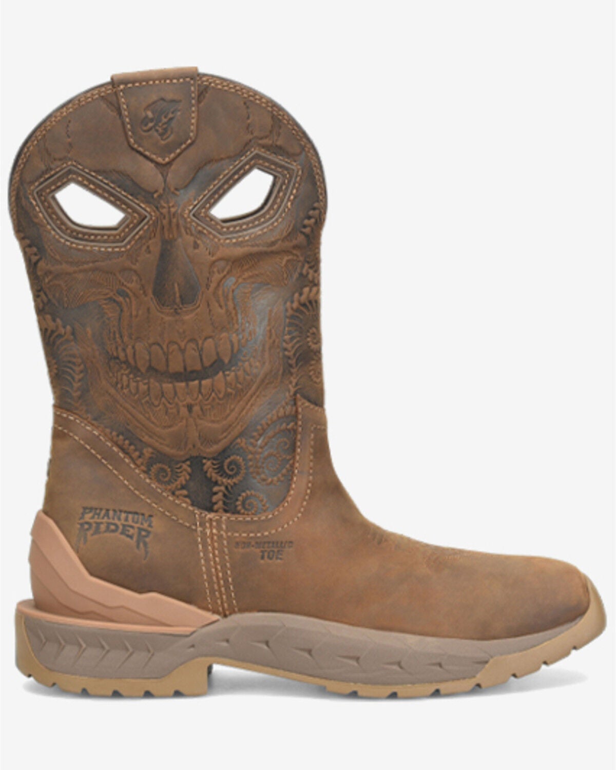 Image #1 - Phantom Rider Men's 11" Hellstinger Pull-On Work Boots - Composite Toe, Dark Brown, hi-res