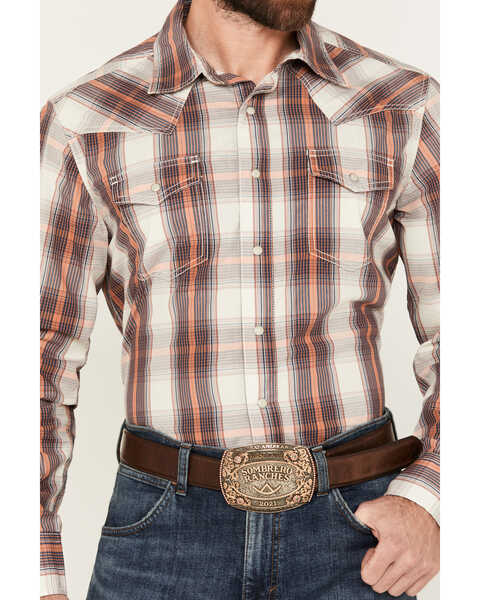Image #3 - Wrangler Retro Men's Premium Plaid Print Long Sleeve Snap Western Shirt, Multi, hi-res