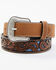Image #1 - Cody James Men's Floral Tooled Contrast Belt, Brown, hi-res