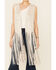 Image #3 - Fornia Women's Fringe Faux Suede Vest, Stone, hi-res