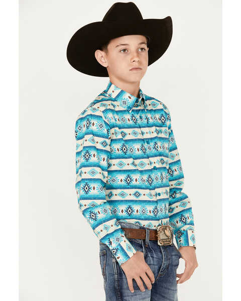 Image #2 - Ariat Boys' Brent Multi Southwestern Print Long Sleeve Button-Down Shirt, Multi, hi-res