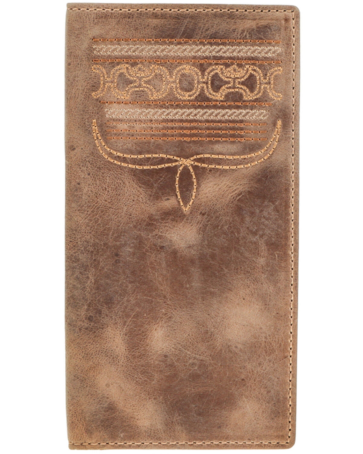 Hooey Men's Boot Stitch Rodeo Wallet, Brown, hi-res