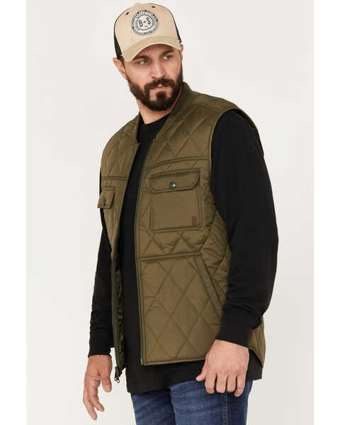 Image #2 - Brothers and Sons Men's Quilted Varsity Vest, Olive, hi-res