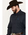 Cinch Men's Geo Print Long Sleeve Button Down Western Shirt, Navy, hi-res