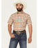 Image #1 - Carhartt Men's Force® Sun Defender™ Relaxed Fit Lightweight Plaid Print Short Sleeve Button-Down Work Shirt, Brown, hi-res