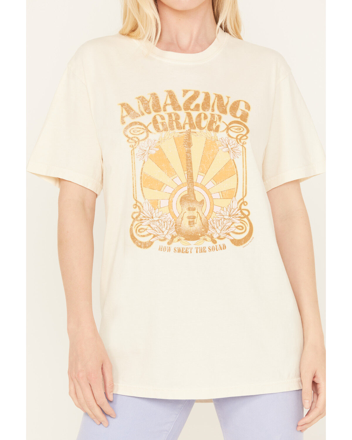 Image #3 - Kerusso Women's Amazing Grace Guitar Graphic Tee, White, hi-res