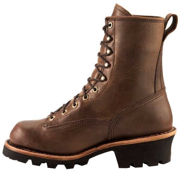 Image #3 - Chippewa Men's Lace-Up Waterproof 8" Logger Boots - Steel Toe, Bay Apache, hi-res