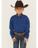Image #1 - Roper Boys' Solid Long Sleeve Button-Down Western Shirt, Blue, hi-res