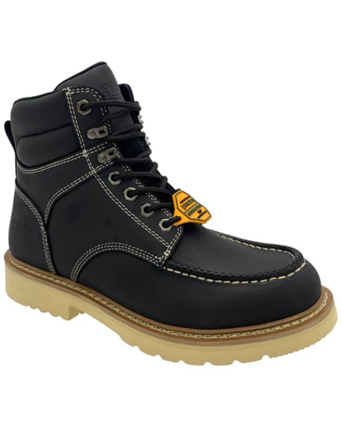 AdTec Men's 6" Safa Moc Work Boots - Soft Toe, Black, hi-res