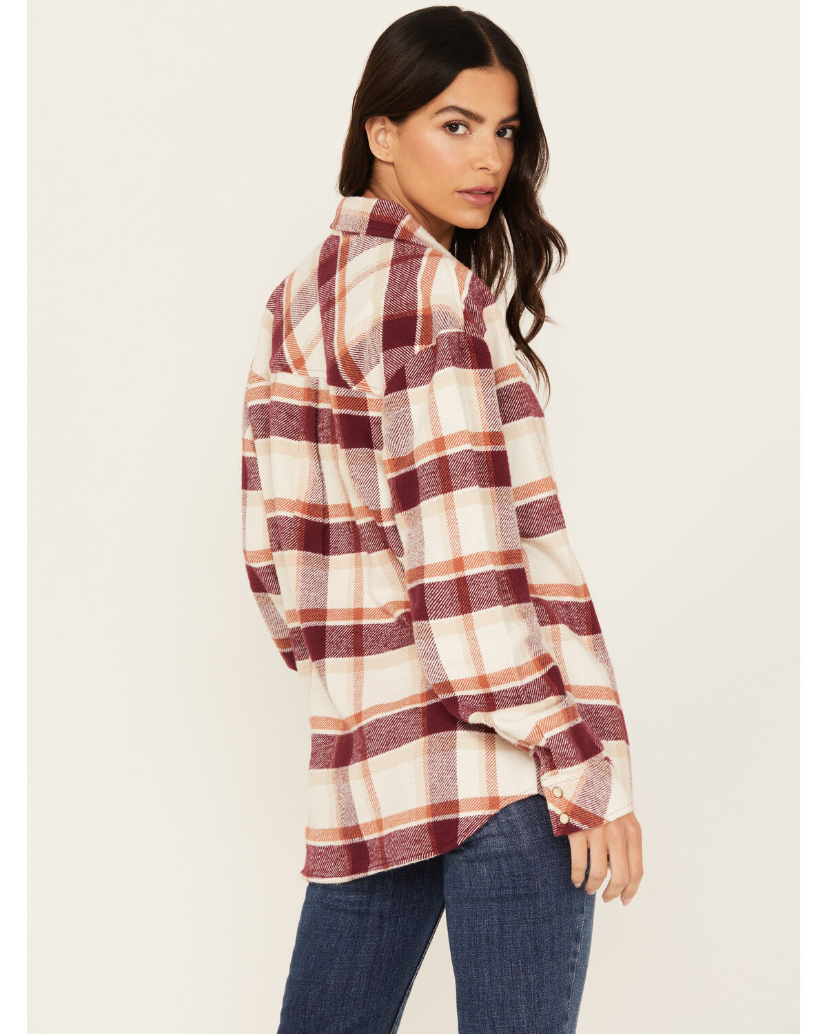 Image #4 - Idyllwind Women's Rendon Plaid Print Long Sleeve Snap Flannel, Pecan, hi-res