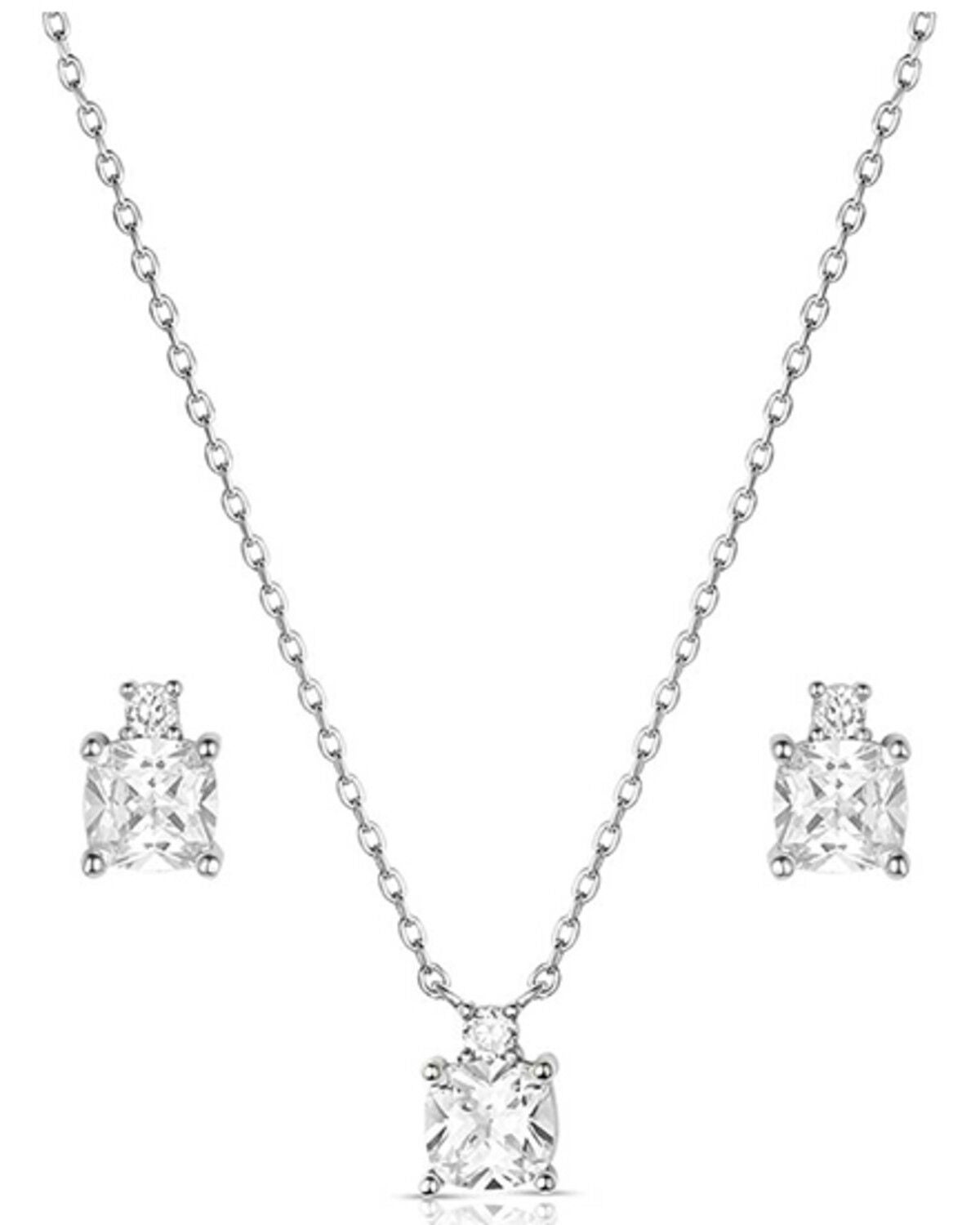 Image #1 - Montana Silversmiths Women's Clean Cut Jewelry Set - 2 Piece, Silver, hi-res
