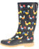 Image #3 - Western Chief Women's Chicken Print Tall Rain Boots - Round Toe, Charcoal, hi-res