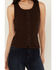 Image #3 - Idyllwind Women's Edna Button Front Ribbed Tank, Dark Brown, hi-res