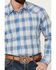 Image #3 - Roper Men's Amarillo Large Plaid Print Long Sleeve Pearl Snap Western Shirt, Blue, hi-res