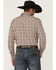 Image #4 - Cody James Men's Bradford Plaid Print Long Sleeve Snap Western Shirt, Burgundy, hi-res