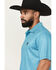 Image #2 - RANK 45&reg; Men's Crossfire Geo Print Short Sleeve Polo, Blue, hi-res