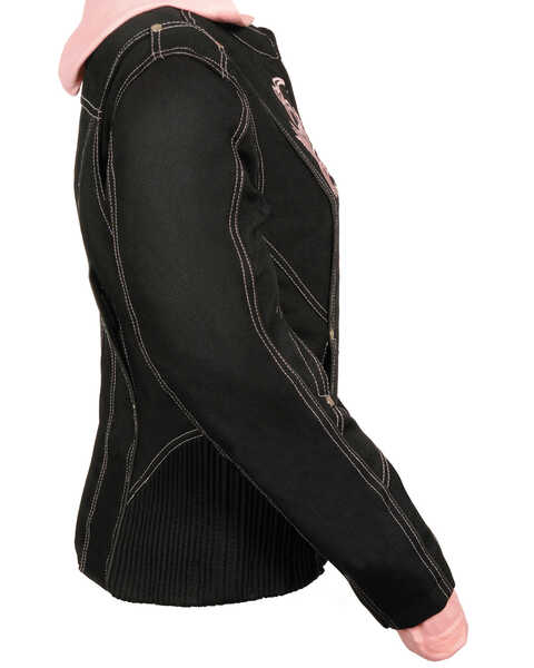 Image #2 - Milwaukee Leather Women's 3/4 Jacket With Reflective Tribal Detail - 3X, Pink/black, hi-res