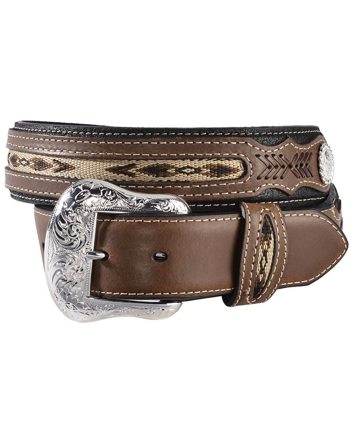 Nocona Western Mens Belt Leather Shotgun Shell Camo Brown N24998222 