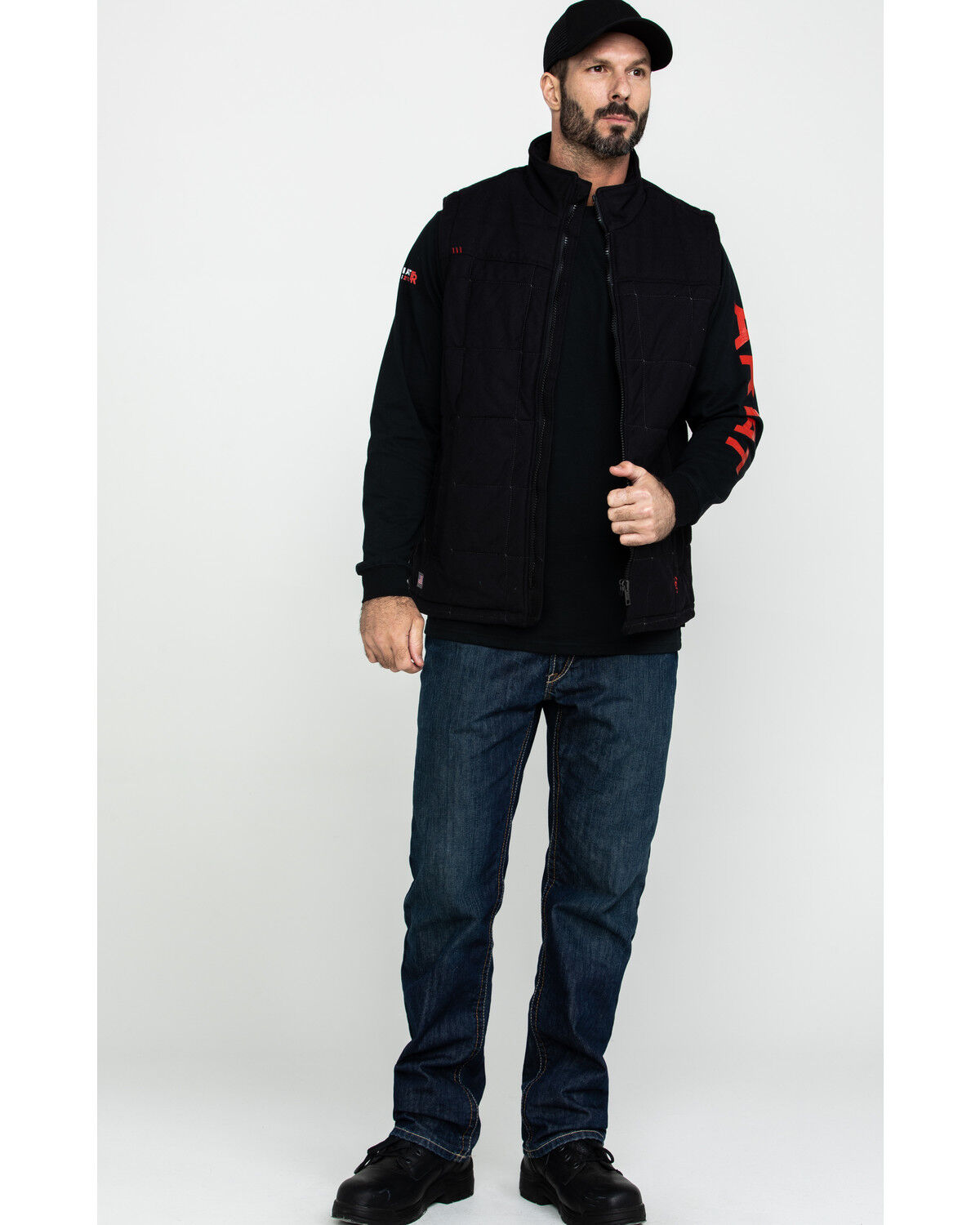 Image #6 - Ariat Men's FR Crius Insulated Work Vest, Black, hi-res