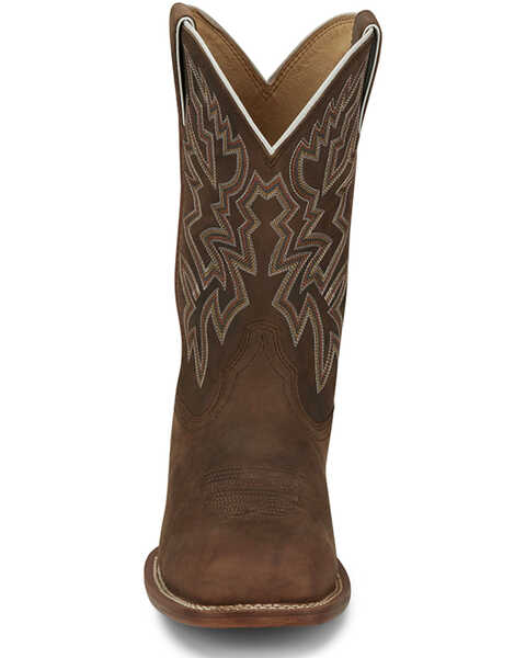Image #4 - Justin Men's Frontier Western Boots - Broad Square Toe, Brown, hi-res