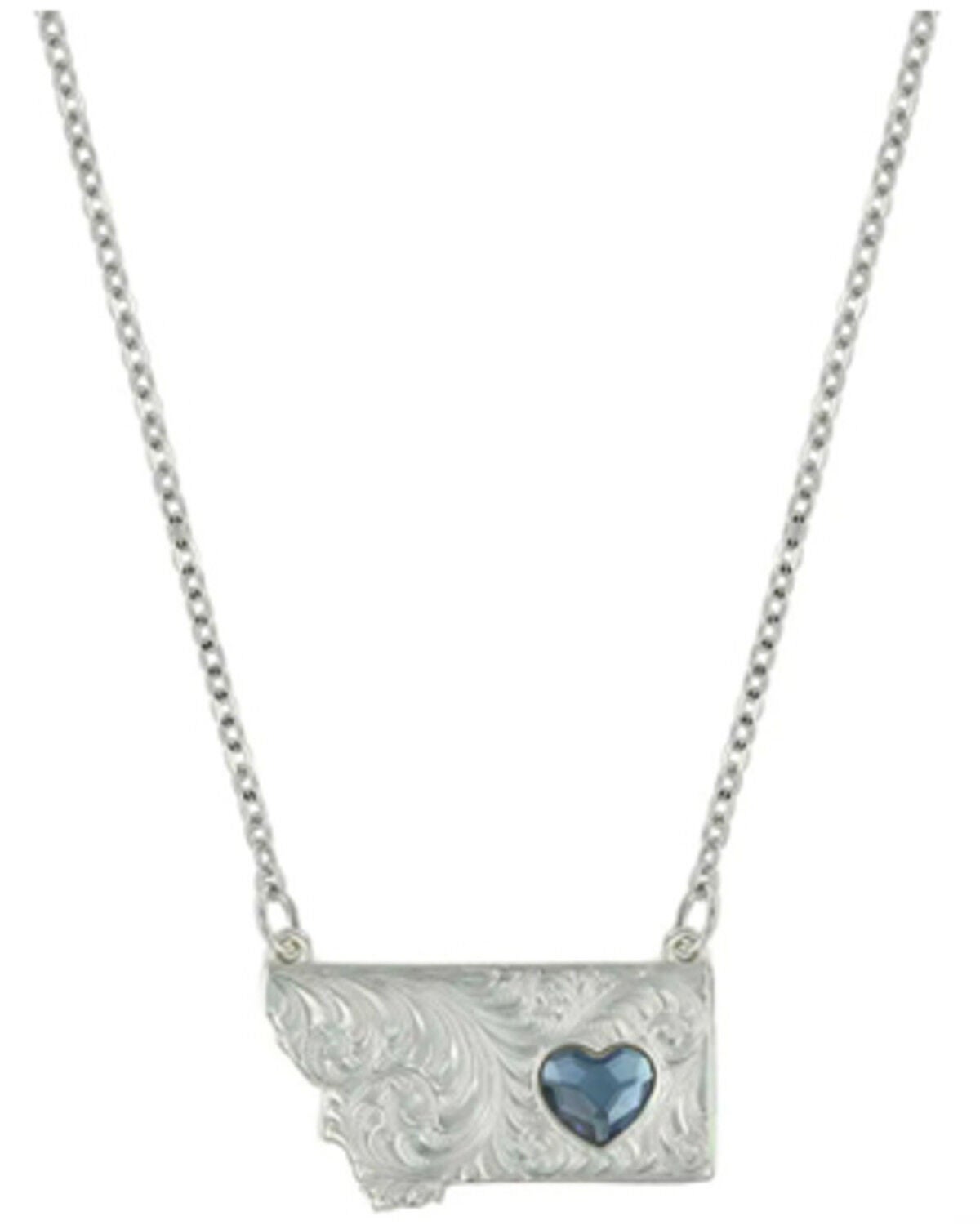 Image #1 - Montana Silversmiths Women's Montana Big Sky Love Heart Necklace, Silver, hi-res