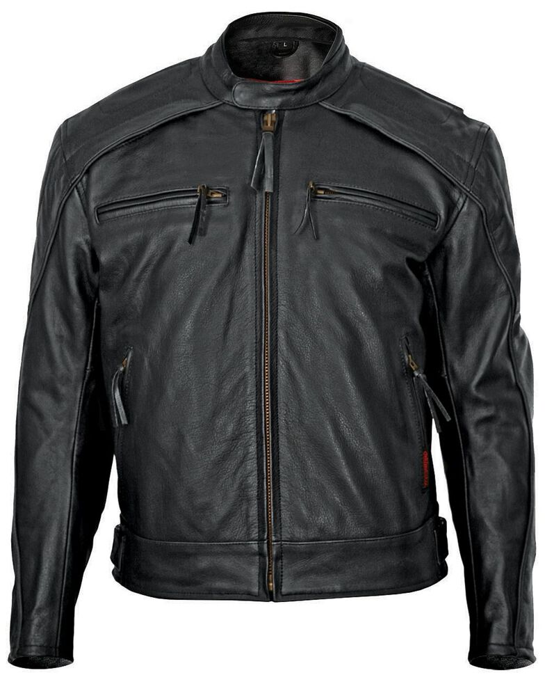 Milwaukee Motorcycle Scooter Leather Jacket - Big & Tall, Black, hi-res