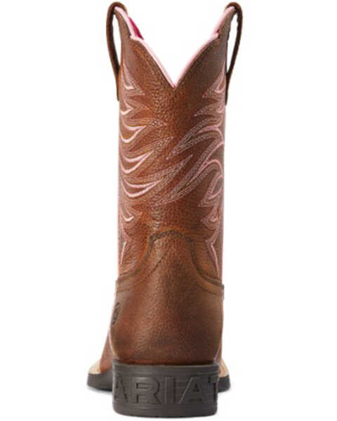 Image #3 - Ariat Girls' Firecatcher Rowdy Western Boots - Broad Square Toe , Brown, hi-res