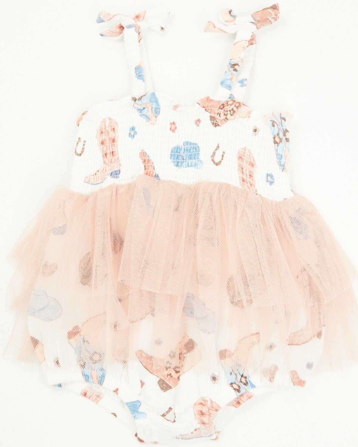 Angel Dear Infant Girls' Boots Tutu Tank Onsie, White, hi-res