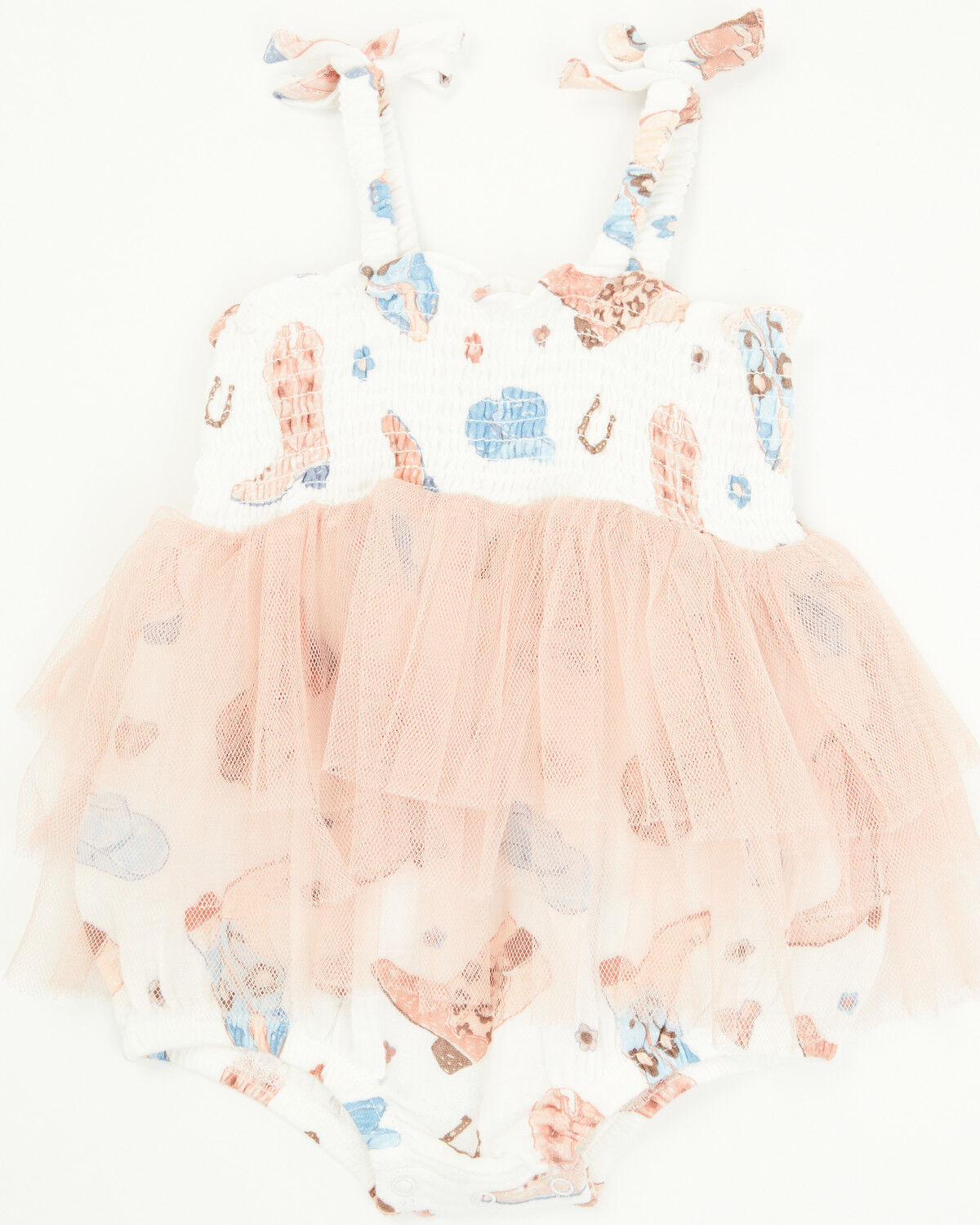 Image #1 - Angel Dear Infant Girls' Boots Tutu Tank Onsie, White, hi-res