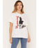 Image #1 - Girl Dangerous Women's Wyoming Horse Short Sleeve Graphic Tee, White, hi-res