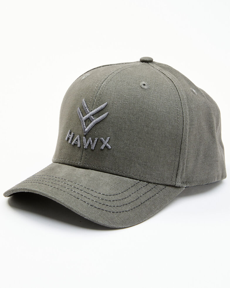 Hawx Men's Grey Embroidered Logo Solid-Back Ball Cap , Grey, hi-res