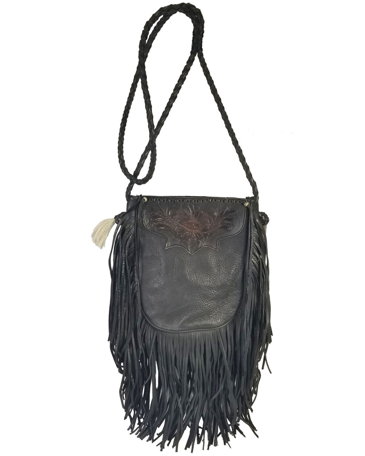 Image #1 - Kobler Leather Women's Tooled Pouch Crossbody Bag, Black, hi-res