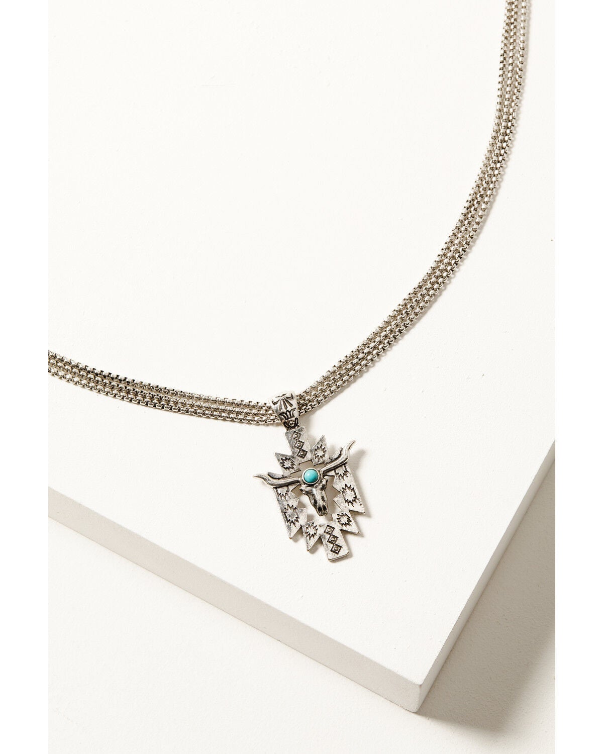 Image #1 - Shyanne Women's Silver Dakota Longhorn Necklace, Silver, hi-res