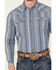 Image #3 - Cody James Men's War Hunt Southwestern Striped Print Long Sleeve Snap Western Shirt - Big, Blue, hi-res