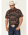 Dale Brisby Men's Desert Novelty Print Short Sleeve Western Shirt , Black, hi-res