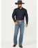 Image #1 - Cinch Men's Medium Wash Relaxed Bootcut Performance Stretch Denim Jeans , Indigo, hi-res