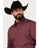 Image #3 - George Strait by Wrangler Men's Solid Long Sleeve Button-Down Western Shirt - Tall , Wine, hi-res