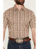 Image #3 - RANK 45&reg; Men's Buffalo Herd Geo Print Short Sleeve Button-Down Stretch Western Shirt, Brown, hi-res