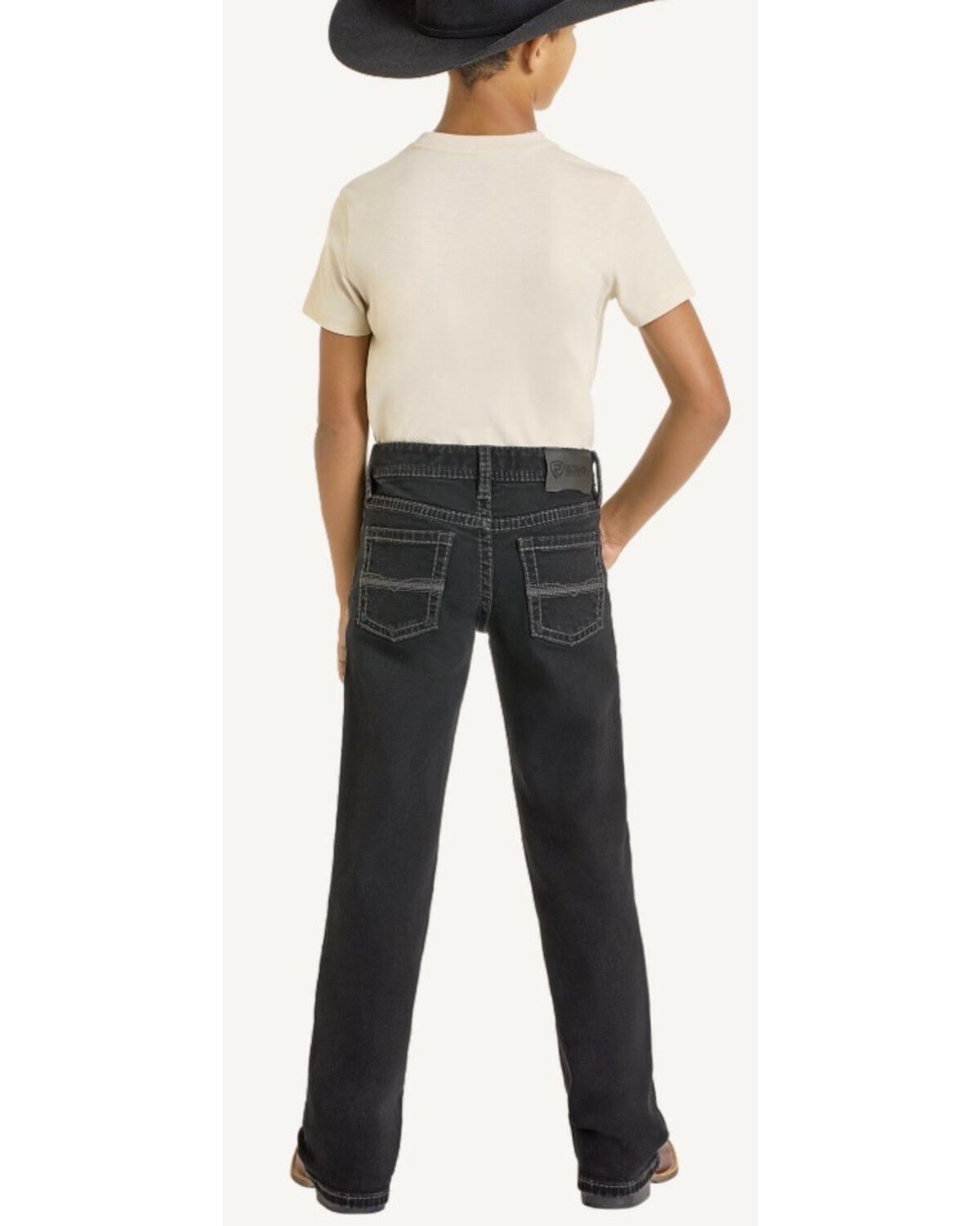Image #1 - Rock & Roll Denim Boys' Bootcut Stretch Denim Jeans, Black, hi-res